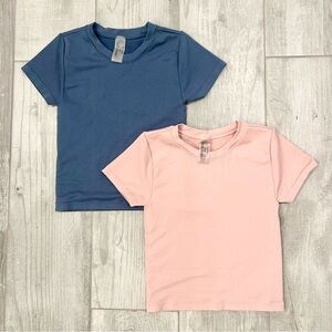Urban Rebel Soft Flexible Fabric Blue and Pink Athletic T-Shirts Size S/M